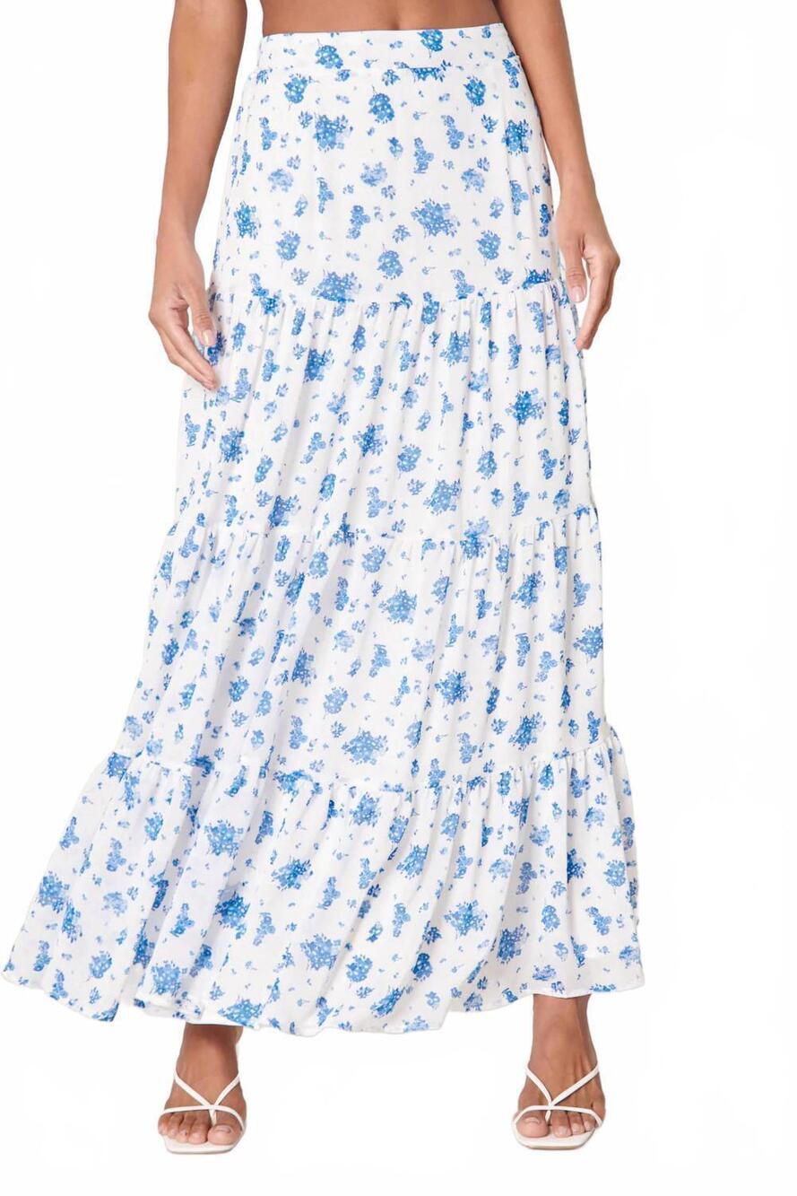 NEW SUGARLIPS brandi maxi skirt in blue/white